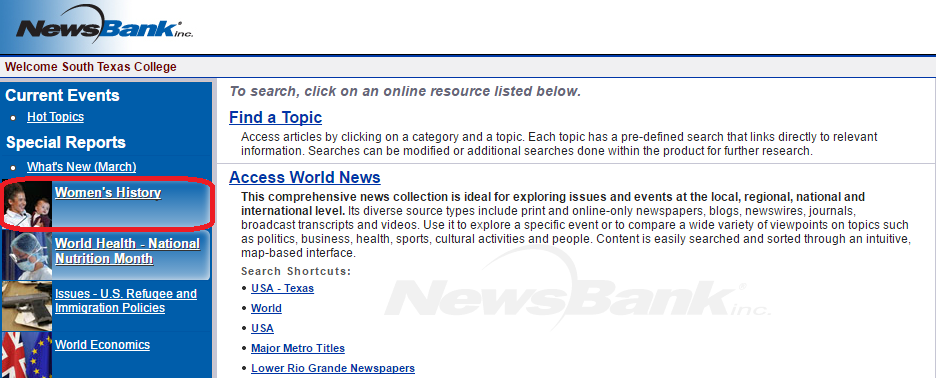 NewsBank database